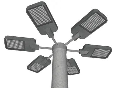 Concrete Lamp Post - Light Pole - Street Light - Group 01 3D model