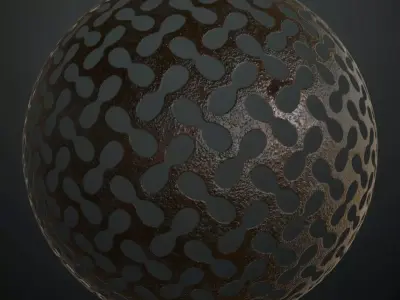 Worn Metal Grill PBR Seamless Texture