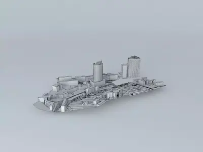 Surrounding Around Mechnikova Street in Kyiv 3D model