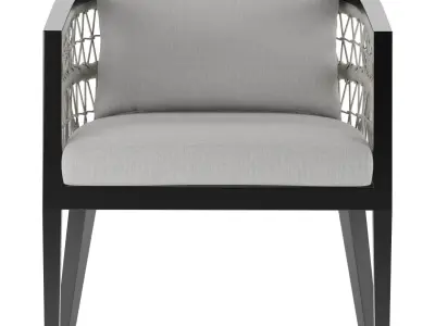 Armen Living Zella Outdoor Dining Chair in Aluminum with Light 3D model