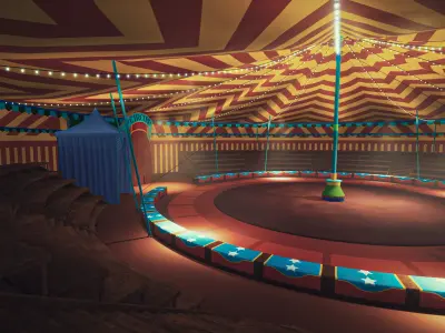 Circus Tent Interior Exterior Pro Low-poly 3D model