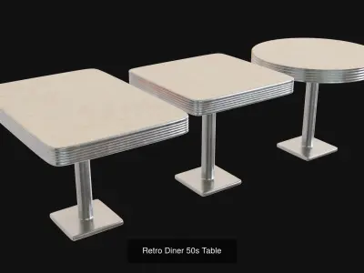 Retro Diner 50s furniture bundle 3D Model Pack