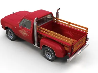 1979 Dodge Lil Red Express truck Low-poly 3D model