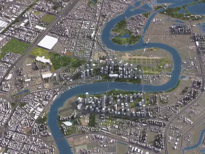 Binhai - 3D City Model Low-poly 3D model