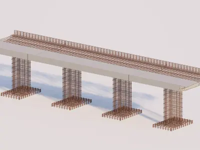 Structural engineering of Metal bridge structure 3D model get