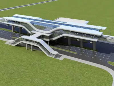 Light Rail Station 06 3D model