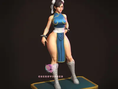 Pin up Chun li Street Fighter Outfit1  3D print STL 3D print model