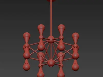 Lampara brass chandelier with glass balls 3D model