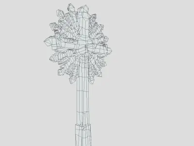 Mossy Wooden cross Low-poly 3D model