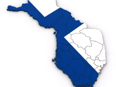 3d Political Map of Finland 3D model