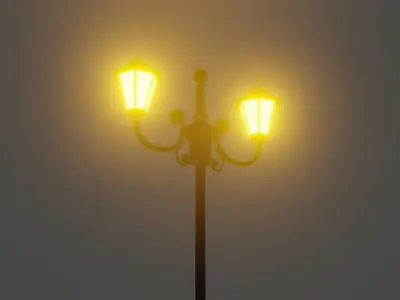 Road Lamp Low-poly 3D model