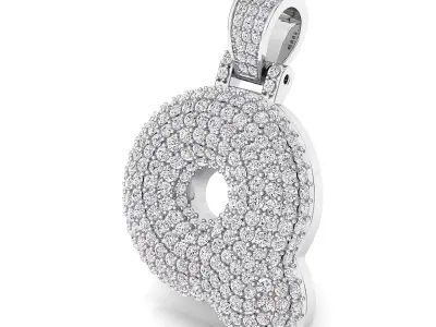 Bubble Q Initial Pendant 3D print model