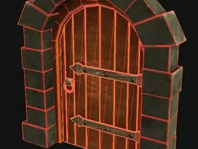 Doors Medieval  Low-poly 3D model