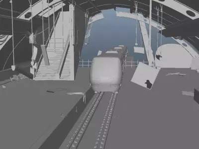 Metro Station Clean and Abandoned Version Low-poly 3D model