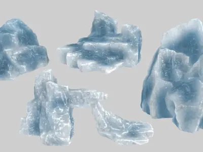 Ice Set piece of Low-poly 3D model