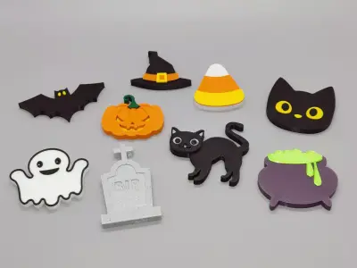 Halloween Garland Icons STL Pack  3D print model