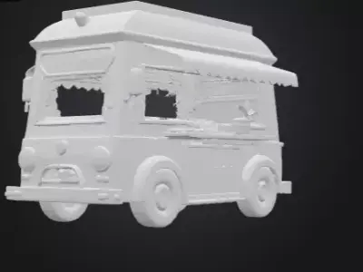 Street Food Vehicle Low-poly 3D model