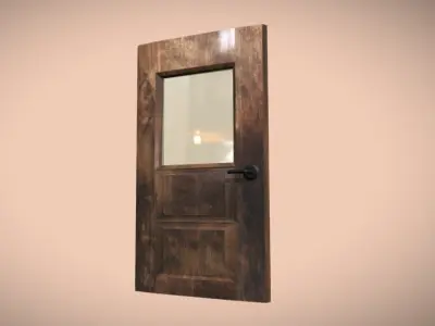 wooden door Free 3D model shop