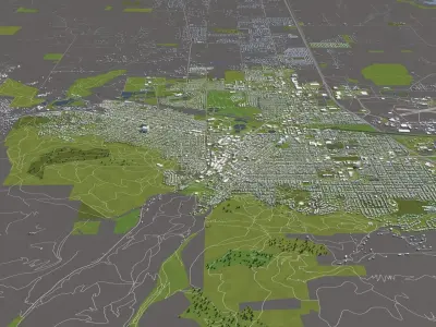 Helena Montana USA 50x50km 3D model