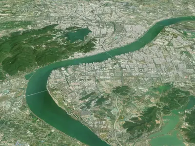 Hangzhou City in Zhejiang China 3D model