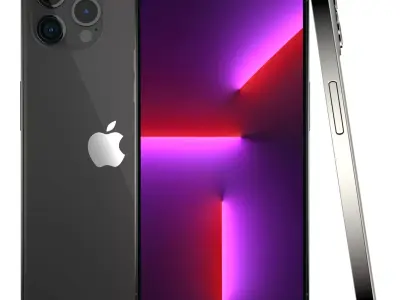 Apple iPhone 13 Pro Max Graphite Low-poly 3D model