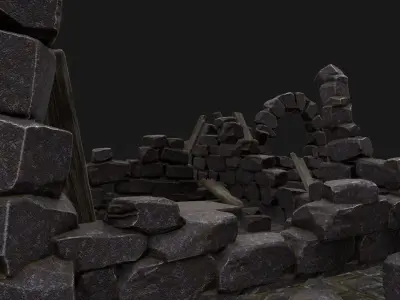 Ruin Set ruins Low-poly 3D model