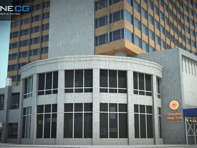 NYC Building Sheraton 7th Avenue Low-poly 3D model
