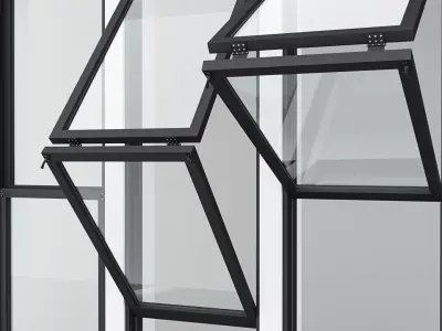 Aluminium window 10 3D model