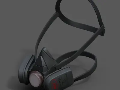 Gas mask protection futuristic technology armor  Low-poly 3D model