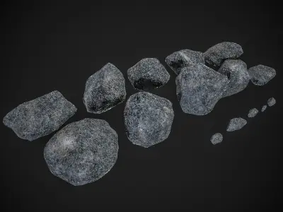 Stone Collection Low-poly 3D model