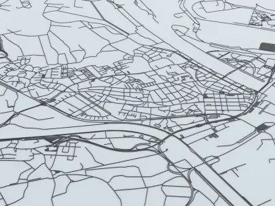 Strasbourg Road Network and Streets 3D model