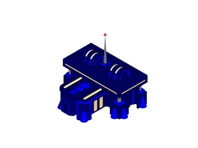 SPACE TOWN HALL - LOWPOLY Low-poly 3D model