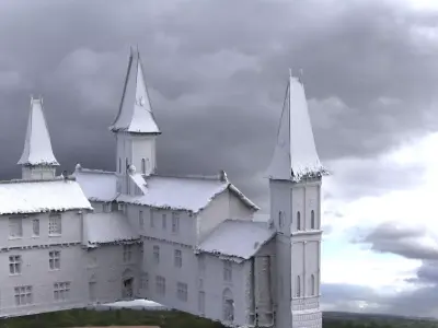 Medieval high fantasy street large 3D model