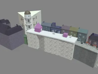 Diagon Alley Harry Potter Textured 3D model
