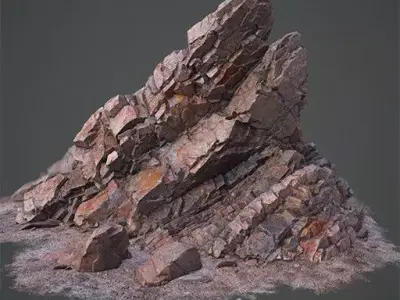 Realistic Rock Formation 3D Natural Stone Outcrop Outdoor Scenes Low-poly 3D model