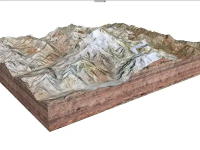 Aconcagua Mountain Argentina 3D model