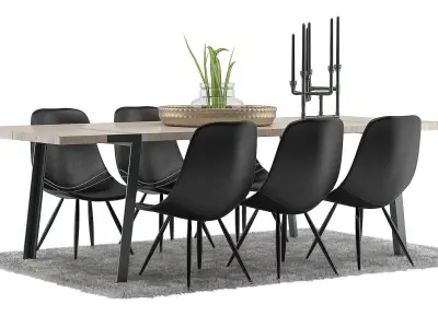 Gigant Dining Furnitures Set 3D model
