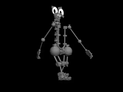 Robot animated skeleton 3D model
