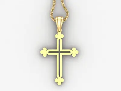 High Cross Pendant Light Gold 18K 4CP058 3D print model