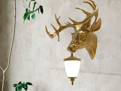 Deer Head Wall Lamp 3D print model