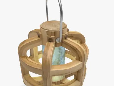Wooden lamp 3D model