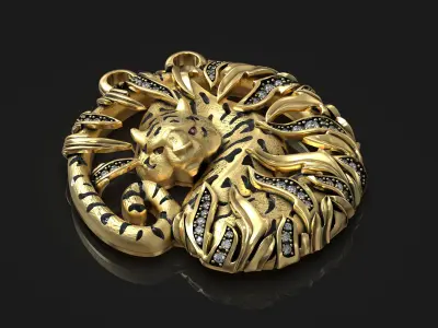 Tiger Bamboo Diamond Ruby Luxury Fashion Brand Necklace 3D print model