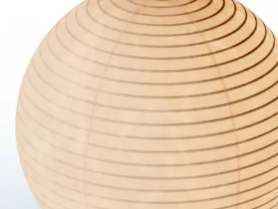 Round LED Japanese Style Lantern Rice Paper Desk Lamp 3D model