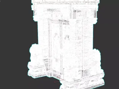 124- Chinese style scene - Classical architectural lintel 3D model