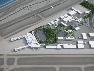 Beirut - Rafic Hariri International Airport - BEY Low-poly 3D model