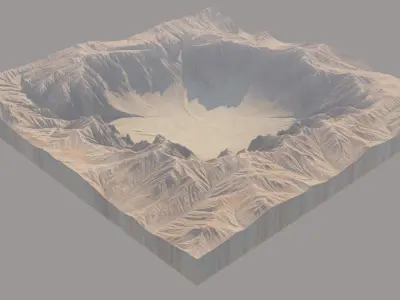 Big Crater Hole Mountains 3D model