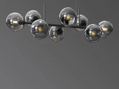 Staggered Glass Chandelier 8 Light 3D model