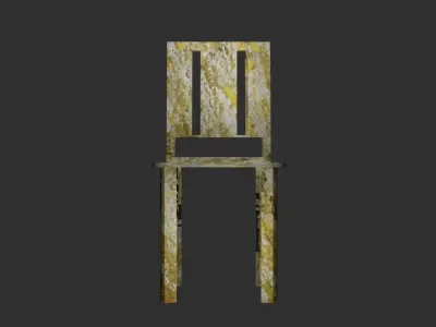 Office chair in stone material Low-poly 3D model