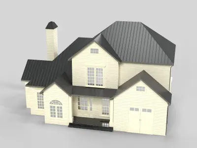 Cottage House Design 13T5  Low-poly 3D model