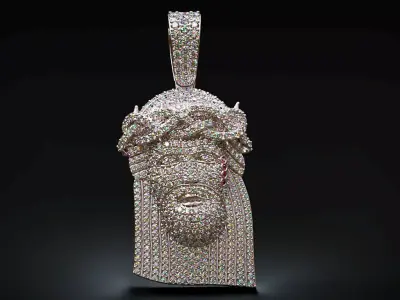 Jesus diamond  Hip Hop  pendant-2 3D print model